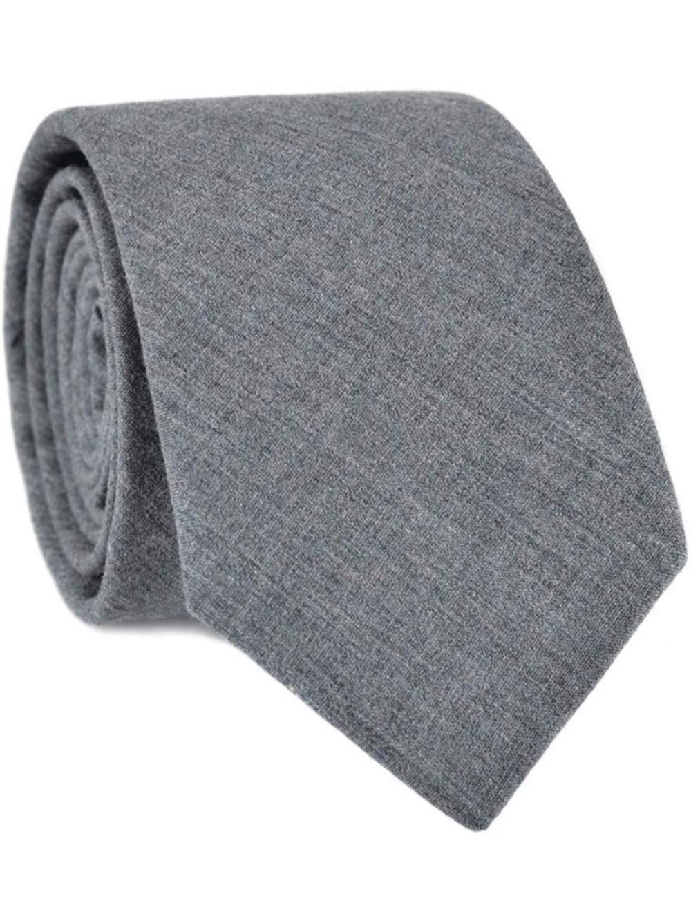 Men's Dark Grey Heather Cotton Linen Textured Formal Slim Necktie For Business